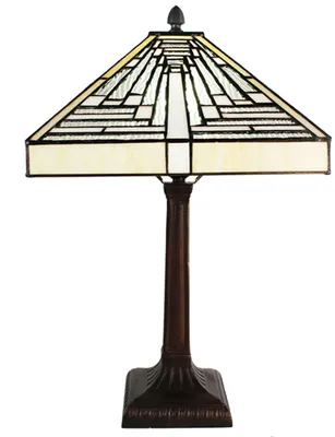 Obrázek produktu pro Clayre & Eef 5LL-6286 Stolní lampa Tiffany 31x31x48 cm E27-max 1x60W Béžová barva