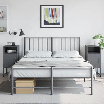 Produktbild von "2026 Promotion" Nachttische 2 Stk. - Beistelltisch - Anthrazit 36x39x78 cm Stahl - Nachtkommode CC30361