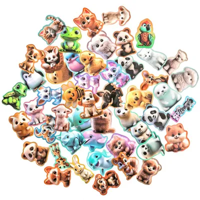 Immagine prodotto di Adesivi in vinile "Animali" 4-6 cm, 50 pezzi