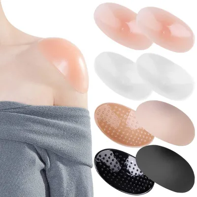 Immagine prodotto di 4 paia di spalline in silicone, morbide, traspiranti, invisibili, rimovibili, antiscivolo, autoadesive, per donna e uomo