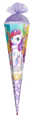 Produktbild von Roth Schultüte 85cm eckig Feen-Pferd Flora Glitter Glitzerborte