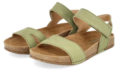 Productafbeelding van El Naturalista dames sandalen, model BALANCE, kleur groen, materiaal: ruw leer, maat: 38
