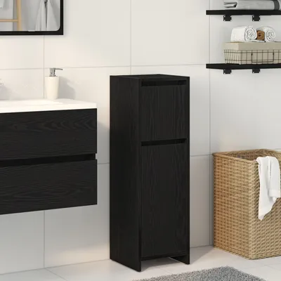 Produktbild von Möbel Badschrank Schwarz Eiche 30x30x95 cm Holzwerkstoff - Badezimmer 862504