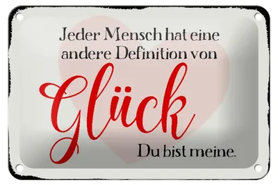 Produktbild von Blechschild Spruch 18x12cm jeder Mensch Glück du bist meine