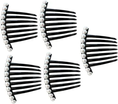 Produktbild von Perlen-Haarkamm, 5 Stück, für Damen als Brautschmuck und Haarspangen für Hochzeiten, Partys und festliche Anlässe