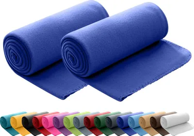 Produktbild von 2er Set Polar Fleecedecke 130x160 cm, OEKO-TEX ca. 400g Gewicht, mit Antipilling & Kettelrand - Farbe dunkelblau