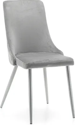 Produktbild von NEW HOME Stuhl UNO Esszimmerstuhl gepolsterter Wohnzimmerstuhl - hellgrau - moderne Samt Velours Möbel