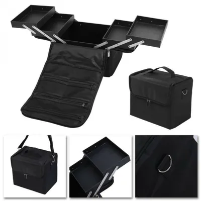 Immagine prodotto di VDD Beauty Case - Valigetta per trucco e make-up - Valigetta per unghie - A libro - Nera