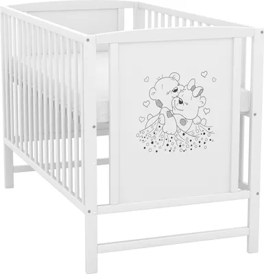 Produktbild von Baby-Delux Babybett Gitterbett Mia weiß 120×60 inkl. Matratze Bettwäsche Set 10tlg Princess