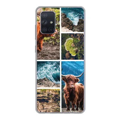 Produktbild von MuchoWow® Handyhülle Schutzhülle Hülle für Samsung Galaxy A51 Schottische Highlander - Natur - Collage Silikon Softcase Handy Hülle - Schutzabdeckung