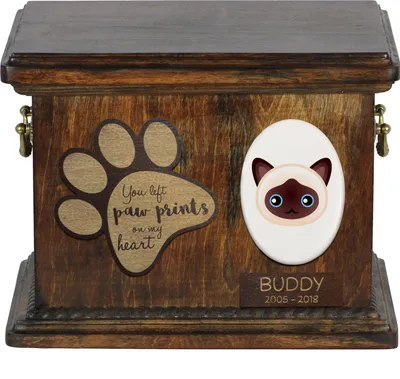 Produktbild von Birma Katzenascheurne, personalisierte Urne mit Gravur, Erinnerungsbox für Katzenasche von der Marke Art-Dog