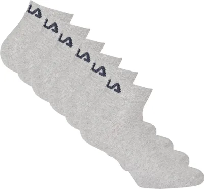 Produktbild von FILA Unisex Quarter Socken, 6er Pack - Kurzsocken, Training, Sport, Logo (2x 3 Paar) Grau 43-46