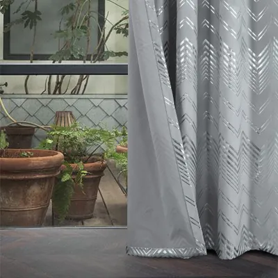 Samtvorhang mit Silberlinien, 2er-Set, 137x213 cm, Wärmedämmung