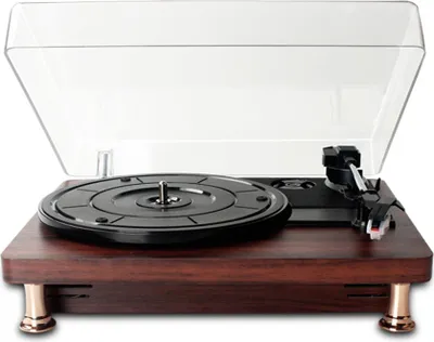 Produktbild von Retro Vinyl Plattenspieler Plattenspieler mit staubdichter Abdeckung Klassischer Plattenspieler im nostalgischen Stil