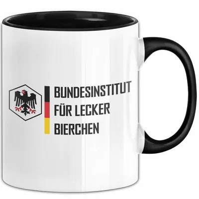 Produktbild von Männner Tasse Geschenk Bundesinstitut Für Lecker Bierchen Kaffee-Becher (Schwarz)