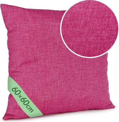 Kissenbezug Leinenoptik mit Reißverschluss ohne Füllung 60 x 60 cm Fuchsia, Hauptbild