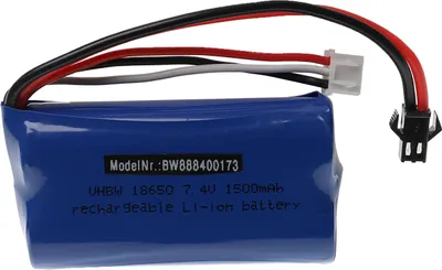 Produktbild von vhbw Akku kompatibel mit UDI U12A Modellbau (1500mAh, 7,4V, Li-Ion, 67 x 37 x 19 mm, SM-2P)