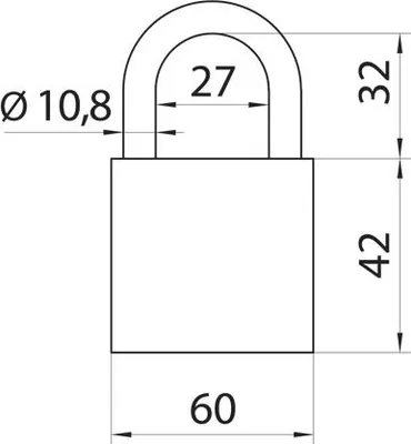 Produktbild von ABUS 838/60 Stahl-Vorhängeschloss, 4 schlüssel