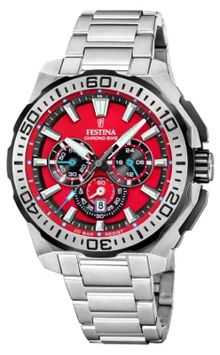 Produktbild von Festina Herrenuhr Chrono Bike Armbanduhr Edelstahl silber UF20724/5