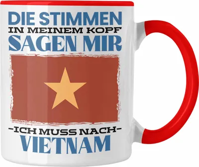Produktbild von Trendation - Vietnam Tasse Urlaub Heimat Geschenk Spruch XXX Geschenkidee (Rot)