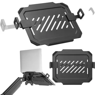 Image de Support pour ordinateur portable MOZOS LP-BASIC, conçu pour être fixé à un bureau