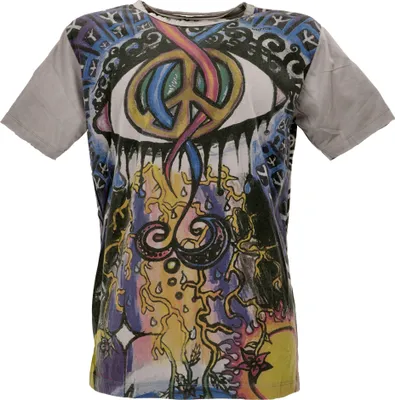 Image de T-shirt Mirror - Peace / Gris, homme, coton, taille : L