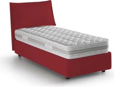 Produktbild von Einzelbett Daugust, Containerbett mit Stoffbespannung, 100%  Italy, Frontöffnung, inklusive Matratze Cm 80x190, Rot