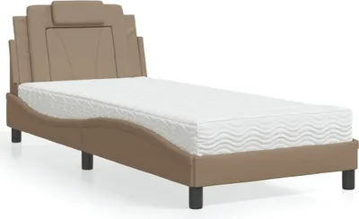 Produktbild von vidaXL Bett "Viana" mit Matratze Cappuccino-Braun 80x200 cm Kunstleder
