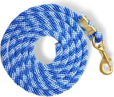 Produktbild von Führstrick für Pferde, Anbindestrick Pferd, Pferde Führstrick mit Karabiner 2,5 m - Farbe blau-hellblau