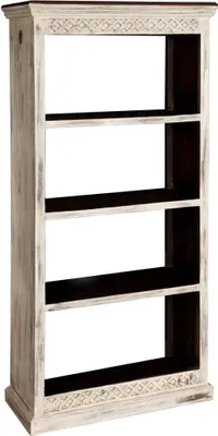 Image de MASSIVMOEBEL24 | Étagère 85x40 Manguier ciré Blanc antique CASTLE-ANTIK #223
