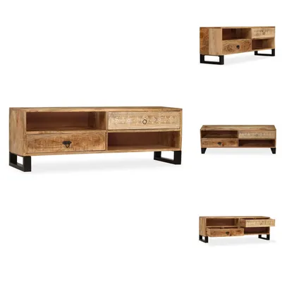 Image de vidaXL Meuble TV en bois de manguier massif 120 x 30 x 40 cm - Meuble TV