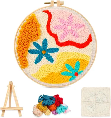 Produktbild von Punch Needle Stickset, mit Stickständer und Ring, für Anfänger