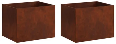 Productafbeelding van vidaXL Tuinplantpot, 2 stuks, roestlook, 40 x 30 x 30 cm