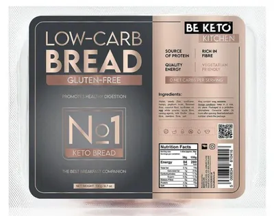 Zdjęcie produktu dla BeKeto, pieczywo keto, bezglutenowe, 190g