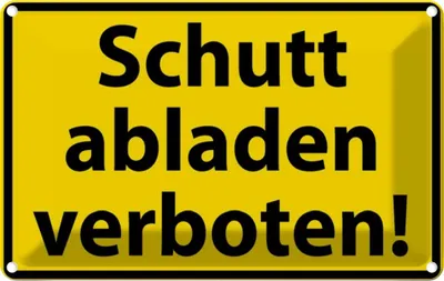Produktbild von vianmo Blechschild 20x30 cm Schutt abladen verboten Warnschild Hinweisschild Sicherheit Vorsicht