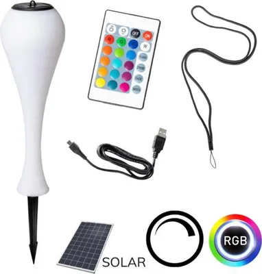 Produktbild von Lampe Außenleuchte Outdoor USB / Solar Leuchte Hängelampe mit Erdspieß