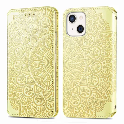 Zdjęcie produktu dla König Design Etui kompatybilne z Apple iPhone 13 Etui na telefon komórkowy ze skóry syntetycznej - Etui na telefon komórkowy żółte