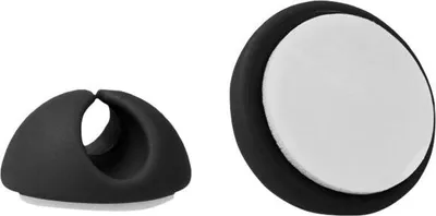 Produktbild von DeLOCK Kabelhalter Set selbstklebend 6 Stück schwarz, Kabelhalter, Tisch/Wand, Thermoplastischer Gummi (TPR), Schwarz