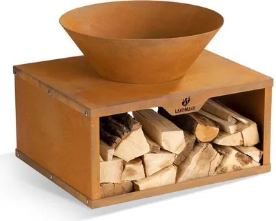 Produktbild von LANDMANN Feuerschale mit Holzlager - 60 x 50 x 54 cm