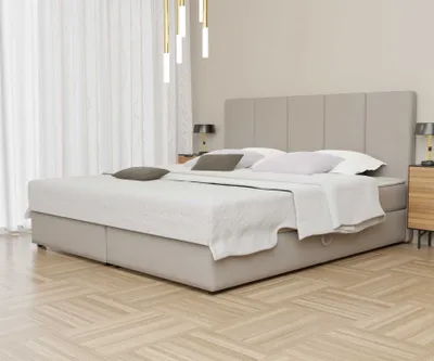 Produktbild von Boxspringbett Schlafzimmerbett ELICIO 200x220cm Stoff Creme inkl. Bettkasten
