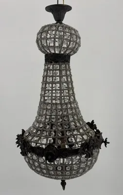 Produktbild von Casa Padrino Barock Kristall Kronleuchter Oxidiert H. 70 cm - Barock Leuchten
