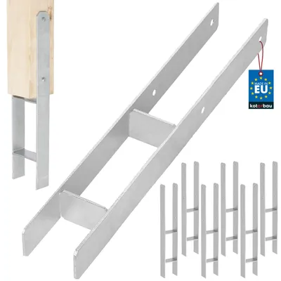 Obrázek produktu pro KOTARBAU® 6 ks. Podpěra sloupku H pro osazení do betonu 80 mm / 600 mm Kotva H z pozinkované oceli Stříbrná kotva sloupku Patka sloupku Patka sloupku s kotvou do betonu Ocelová podpěra Ocelová kotva