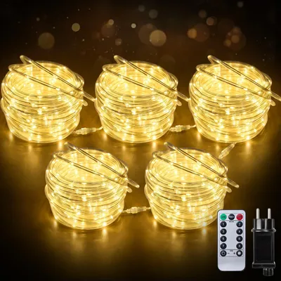 Röhrenbeleuchtung 50 m 500 LEDs IP65 warmweiß mit Fernbedienung