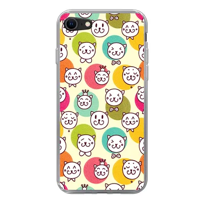 Produktbild von MuchoWow® Handyhülle Schutzhülle Hülle für iPhone SE 2022 Mädchen - Katze - Krone - Muster - Mädchen - Kinder - Kinder Silikon Softcase Handy Hülle - Schutzhülle