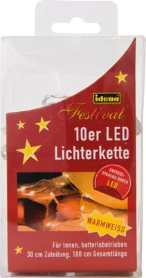 Produktbild von Idena 10er LED Lichterkette transparent 1,0 m