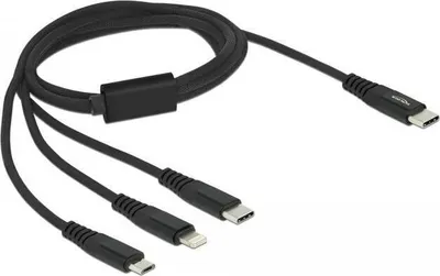 Immagine prodotto di DELOCK Ladekabel 3 in 1 USB-C < Lightning/Micro USB/USB-C 1m