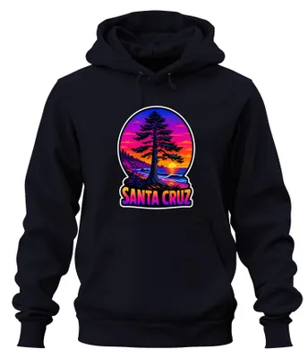 Produktbild von Santa Cruz California Beach Surfen Sunset Kalifornien Hoodie Kapuzenpullover, Navy, XL