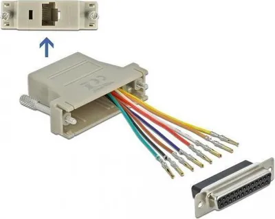 Productafbeelding van Delock 65600 DELOCK D-Sub 25 Pin Buchse zu RJ45 Buchse Montagesatz grau