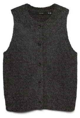 Immagine prodotto di Vero Moda VMNOVAH, top senza maniche con scollo a girocollo e bottoni, colore "Chocolate Torte/MELANGE", taglia L