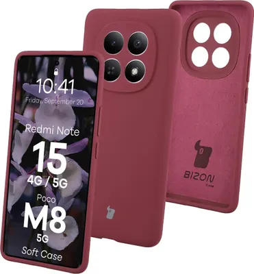 Produktbild von Silikon Handyhülle für Xiaomi Redmi Note 15 / POCO M8 5G, Bizon Soft Case, Pflaumenfarbe